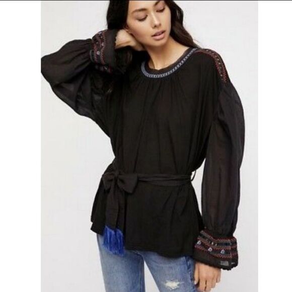 NWOT FREE PEOPLE On Holiday Belted Tunic Top M - Picture 10 of 10